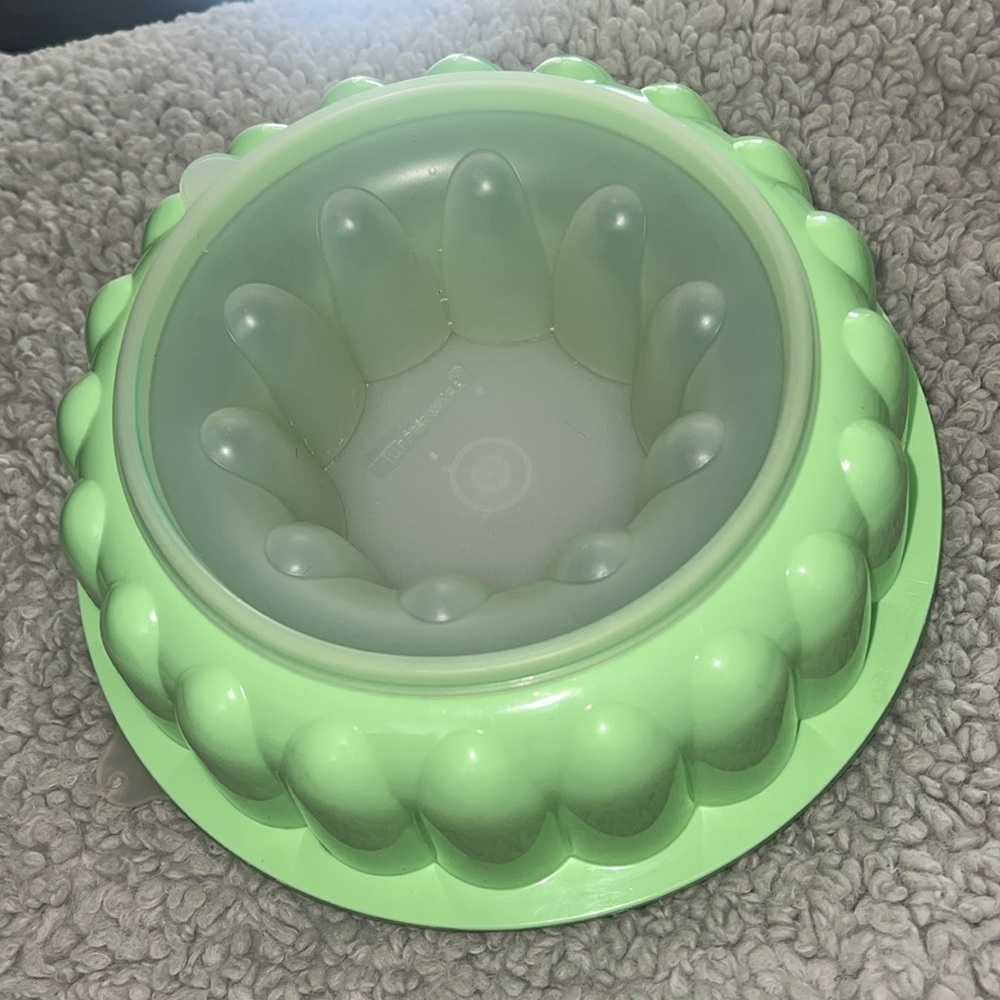 Vintage Tupperware Jello Mold Bundt Ring Dessert,mint green,excellent condition